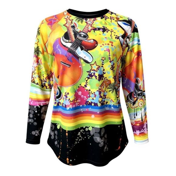 🛍️ Valentina Colorful Abstract rhinestone guitar music Top size medium - Picture 5 of 5